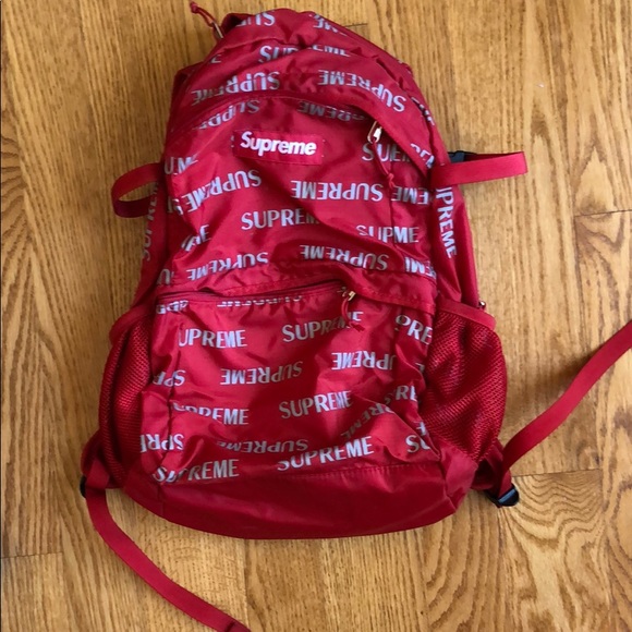 supreme 3m reflective repeat backpack red